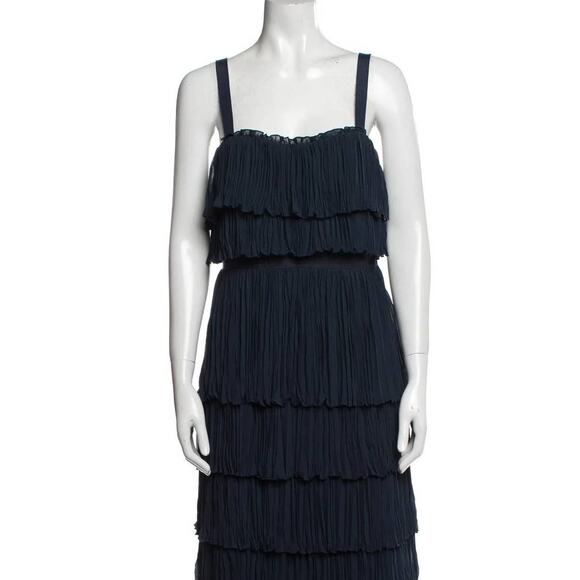 CINQ À SEPT Square Neckline Long Dress Size: S US 4 Women's Elaine Dress $495 - Picture 6 of 7